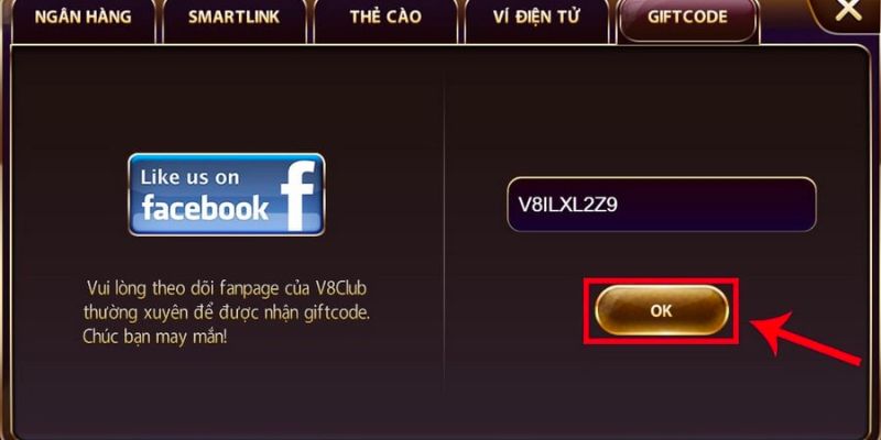 Nhập giftcode V8club cần chú ý những điều gì